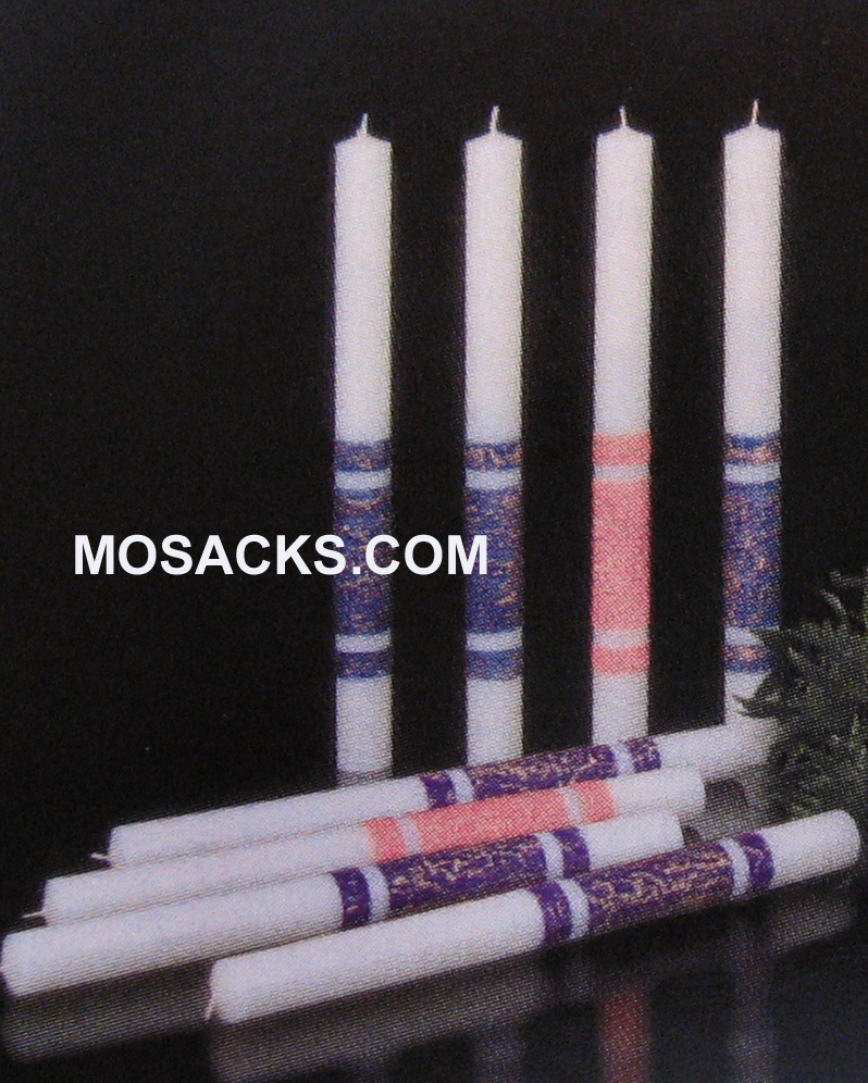 Church ArtisanWax Advent Candles, 51% Beeswax, 1 1/2" x 17" APE, Cathedral