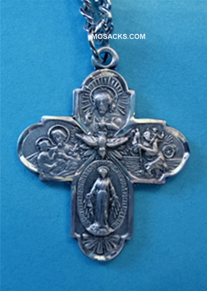 4-Way Holy Spirit Sterling Medal w/24" S Chain