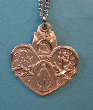 4-Way Heart Sterling Medal w/18" S Chain