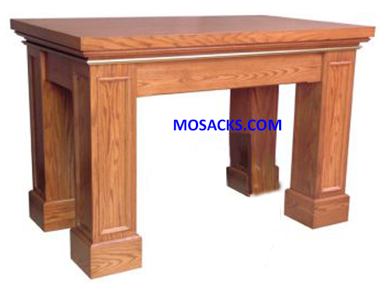 Altar - Wood Altar w/Rectangular Trim 60" wide x 36" deep x 40" high 40-625 Available in Various Wood Finishes