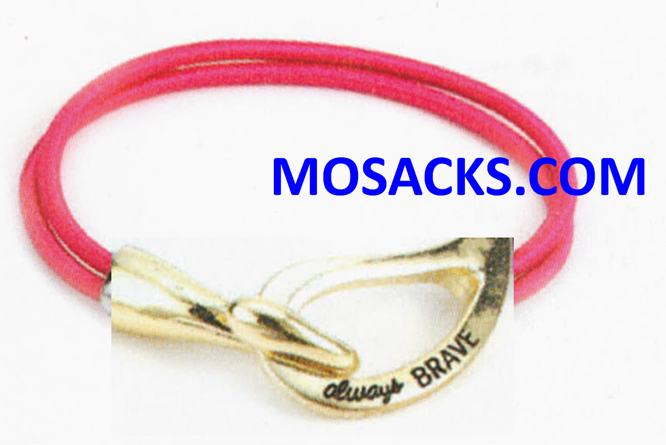 Alexa's Angels Always Brave Cancer Awareness Bracelet Gold Dark Pink 452-220841