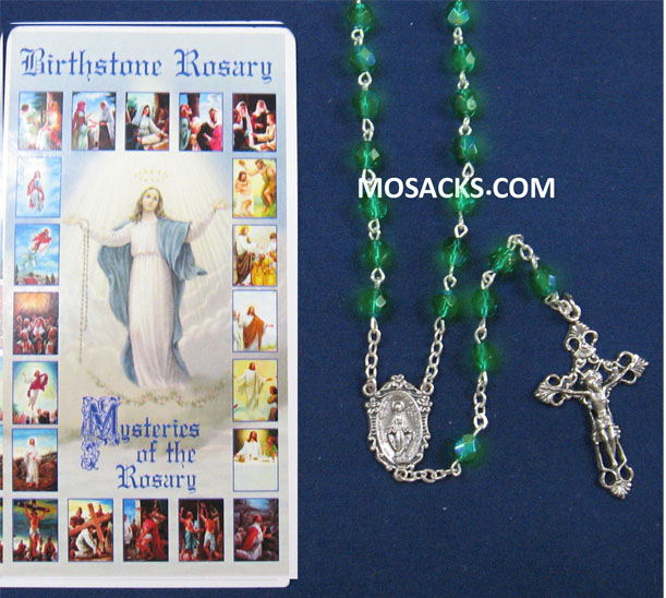 August Peridot Birthstone Rosary 64-307/PD/C1