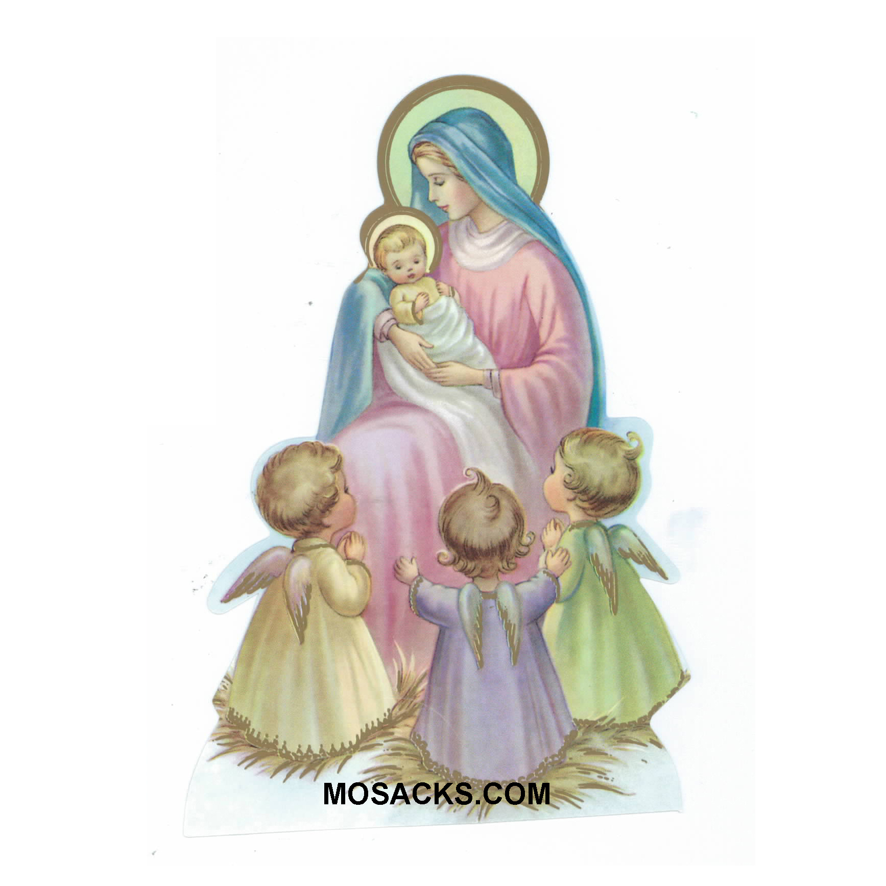 Baby Jesus Mary and Children Paper Cutout-X90-4