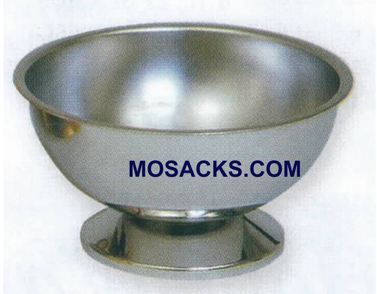 Stainless Steel Baptismal Bowl measures 8" in Diameter and 4" in Height on a 4-1/4" Base K307