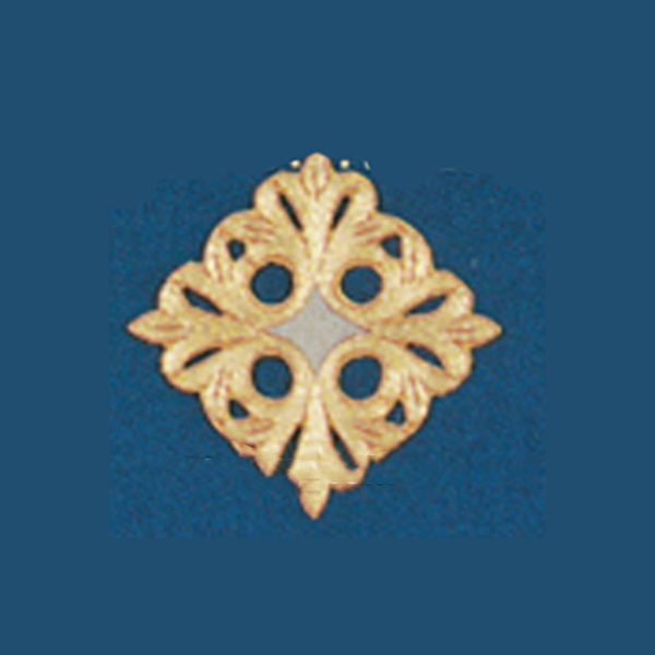 Hand Embroidered Gold Metallic Beau Veste Applique Cross 10-1020