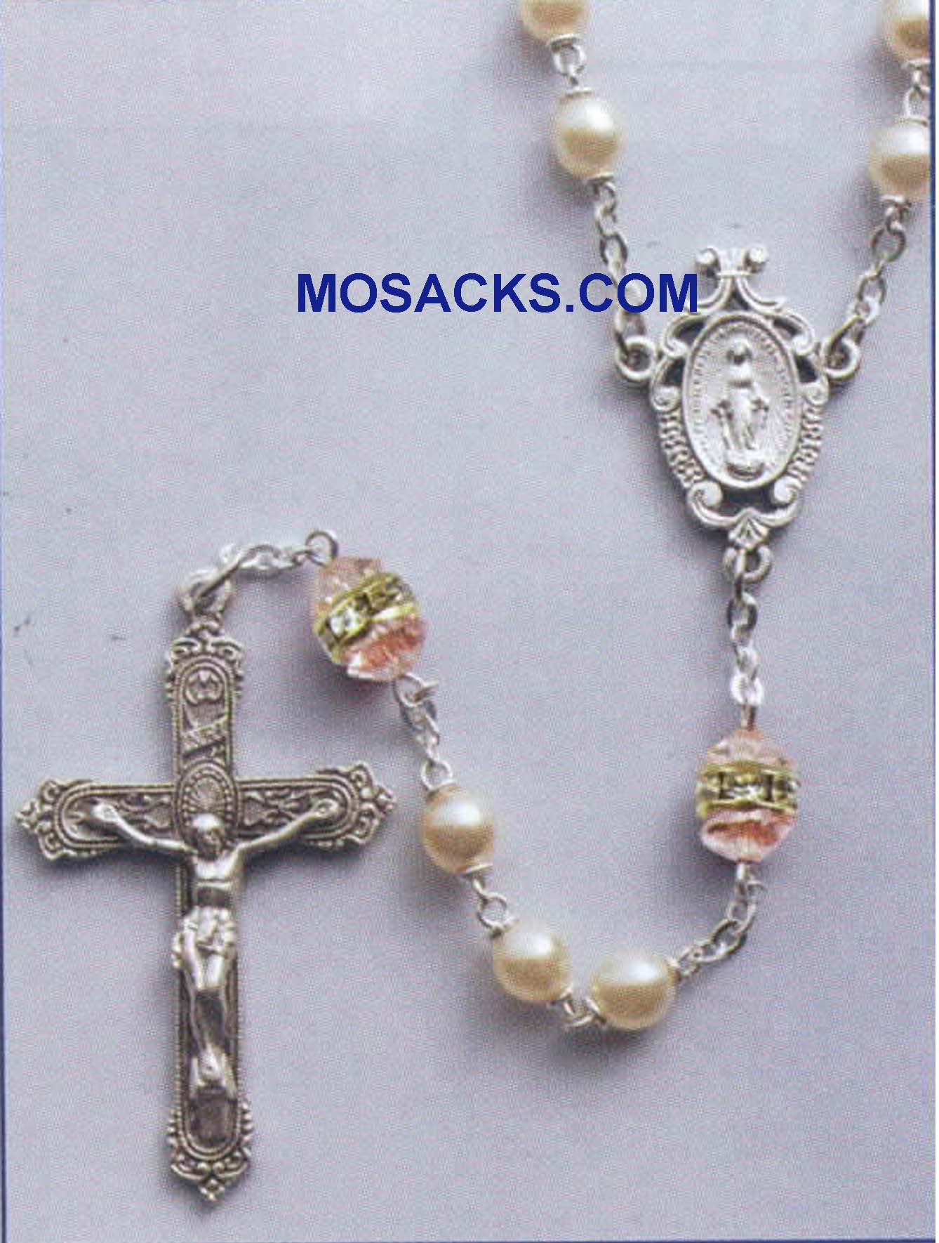 October Birthstone Rosary Rose Zircon-41298RZ