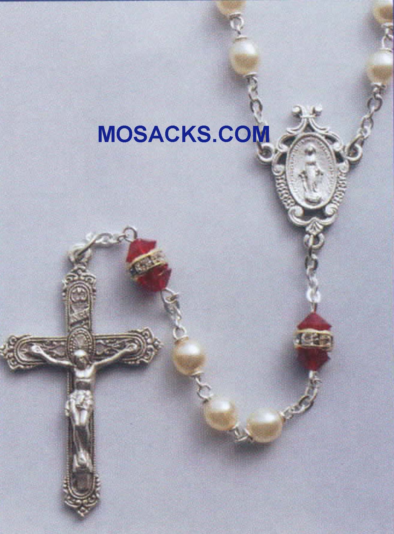 July Birthstone Rosary Ruby-41298RB