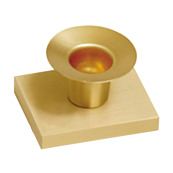 K Brand Brass Altar Candlestick is Satin Finish is 1-1/2" high with a 2-1/2" x 2" base and 7/8" Candle Socket 14-K17-CS  Free Shipping on $100. orders