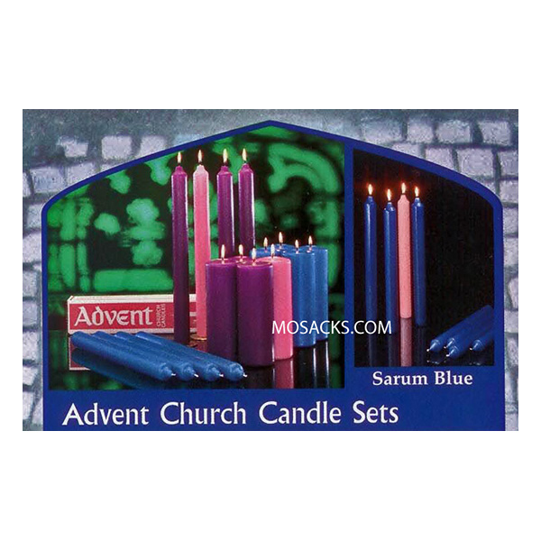 Advent Church Candle Set, 51% Beeswax, 3-1/2 x 24 Inch, Cathedral