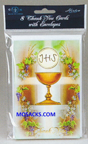 First Communion Thank You Notes 8 in Pack 12-CT-4212 are First Communion Thank You Cards 8 in Pack 12-CT-4212