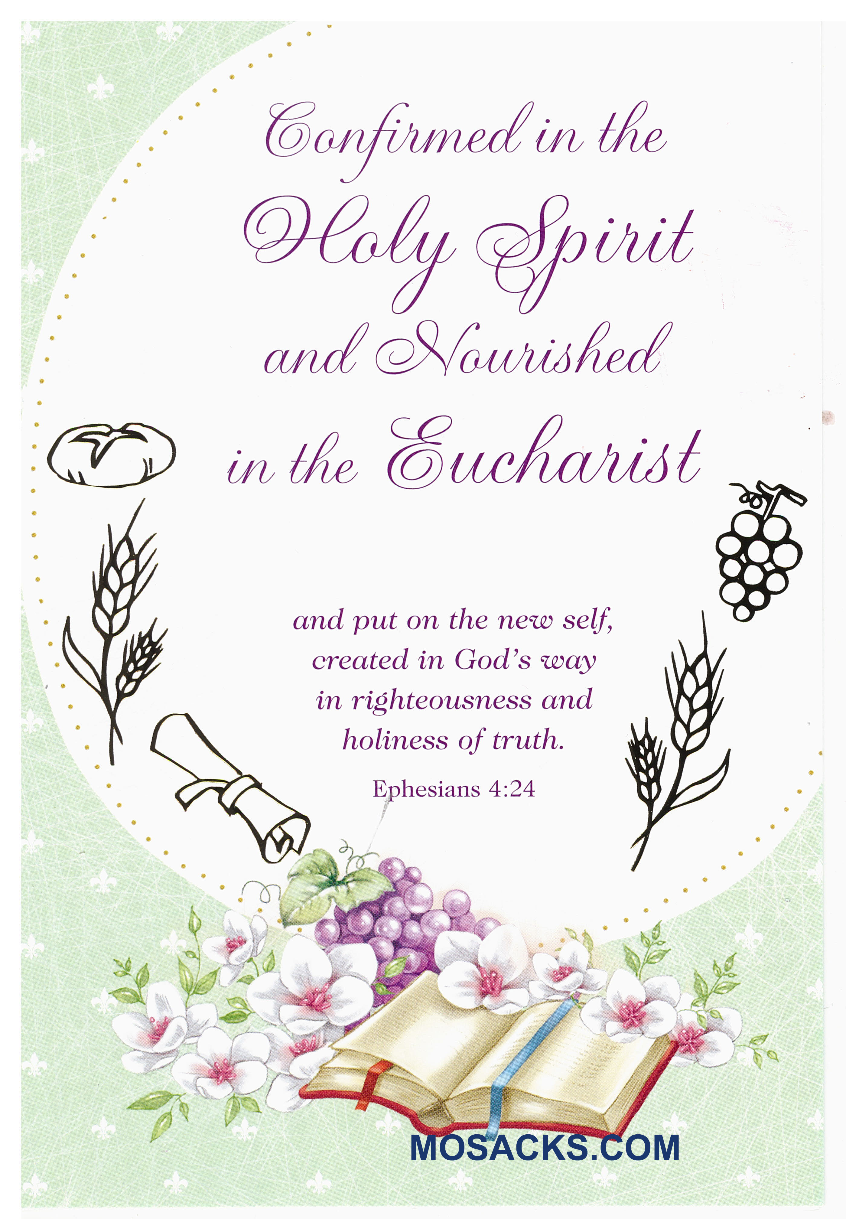 Confirmed in the Holy Spirit and Nourished in the Eucharist Card-87183 An RCIA Greeting Card 