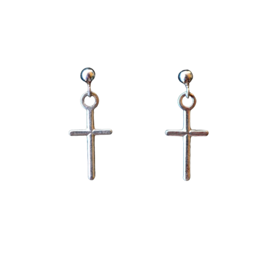 Cross Earrings (Sterling Silver)