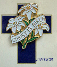 Easter Lily "Christ Is Risen" Lapel Believer Pin #SJ9761