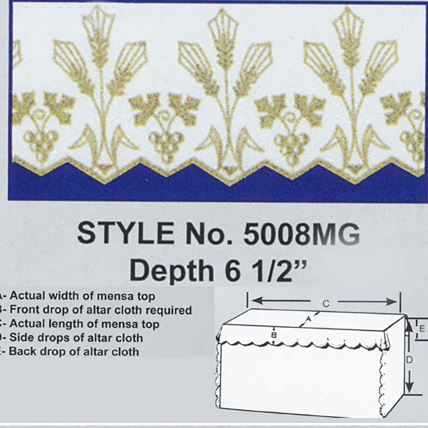 Embroidered Polyester Gold Metallic Lame Grape Wheat Altar Cloth-5008MG​