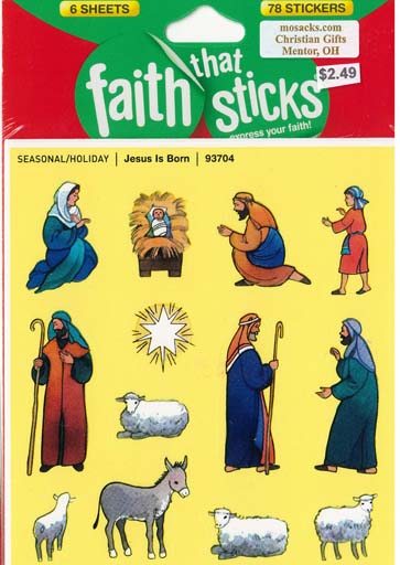 Faith That Sticks Jesus Is Born - 93704 includes 6 sticker sheets