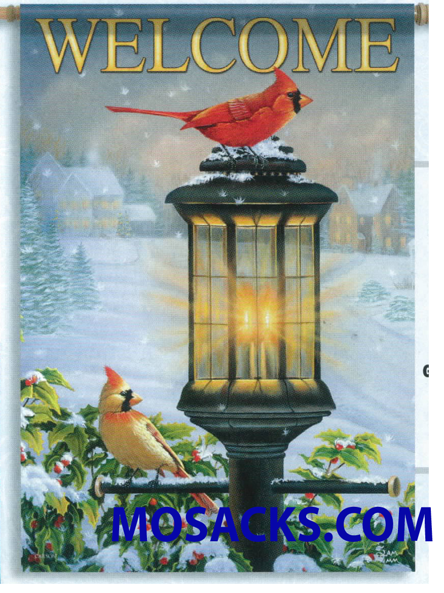 Flagtrends by Carson Winter Flag Cardinals And Lampost 28x40 Inch Double-Sided Flag 480-47779