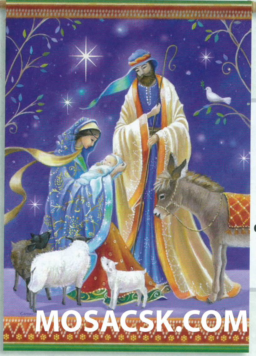 Flagtrends by Carson Christmas Flag or Holy Family Flag 28x40 Inch Double-Sided Nativity Flag 480-47471