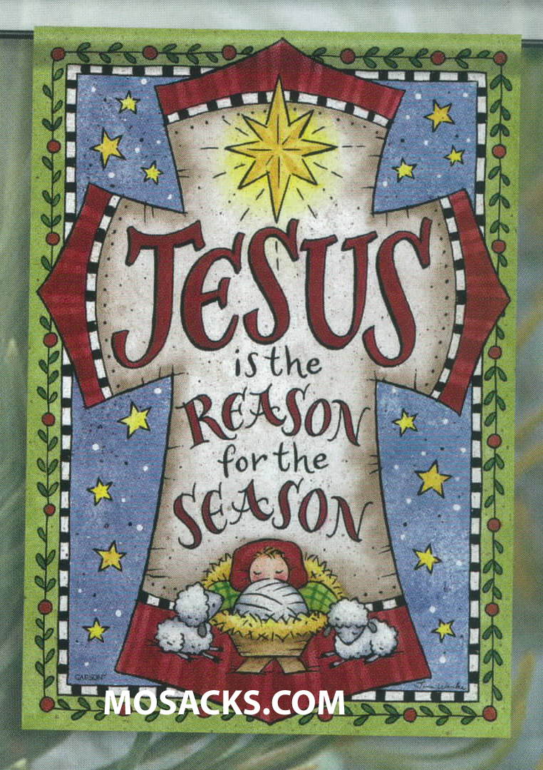 Flagtrends by Carson Jesus is the Reason for the Season Flag 13x18" Double Sided Christmas Garden Flag 480-46027