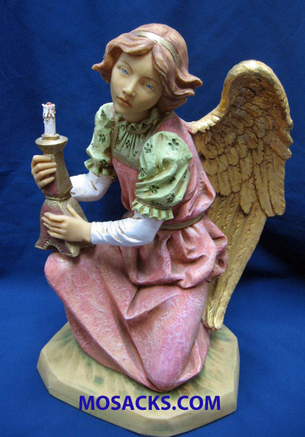 Fontanini Nativity 20" Masterpiece Collection Kneeling Pink Angel 53418 RETIRED