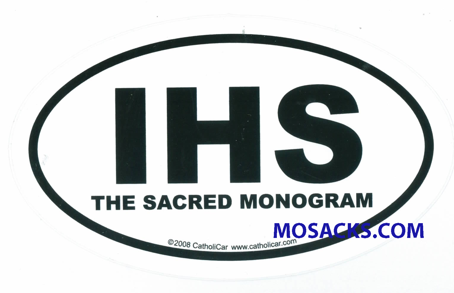 IHS The Sacred Monogram Oval Decal Christian Decal, Catholic Decal