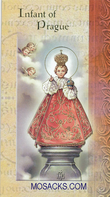 Infant of Prague Laminated Bi-fold Holy Card, F5-160