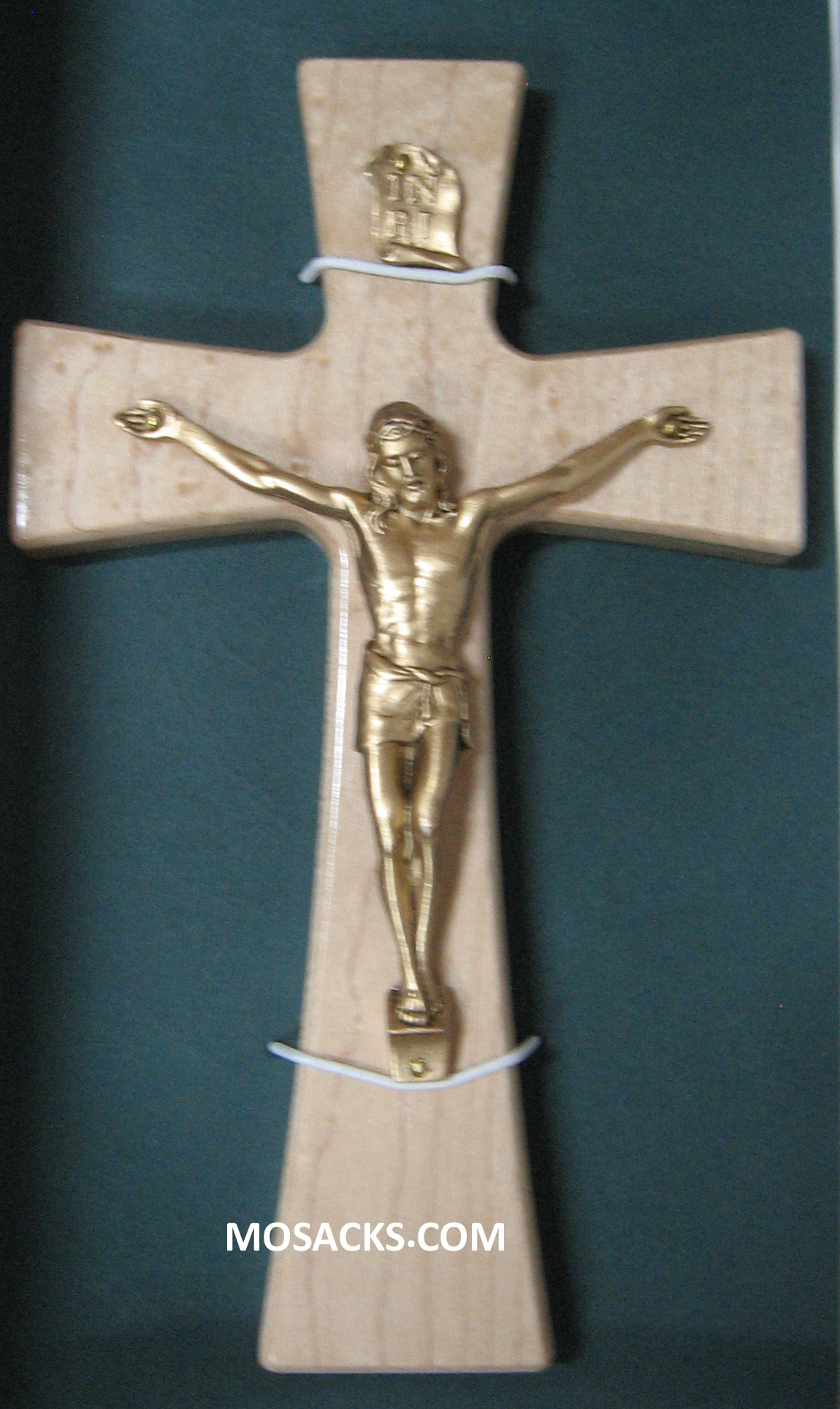 Crucifix 7" Natural Maple with Antique Gold Corpus -JC10015K