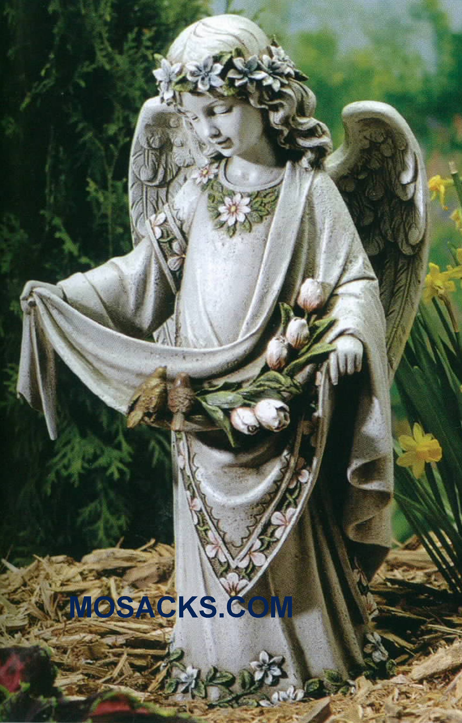Joseph Studio Angel with Birds Statue 62854