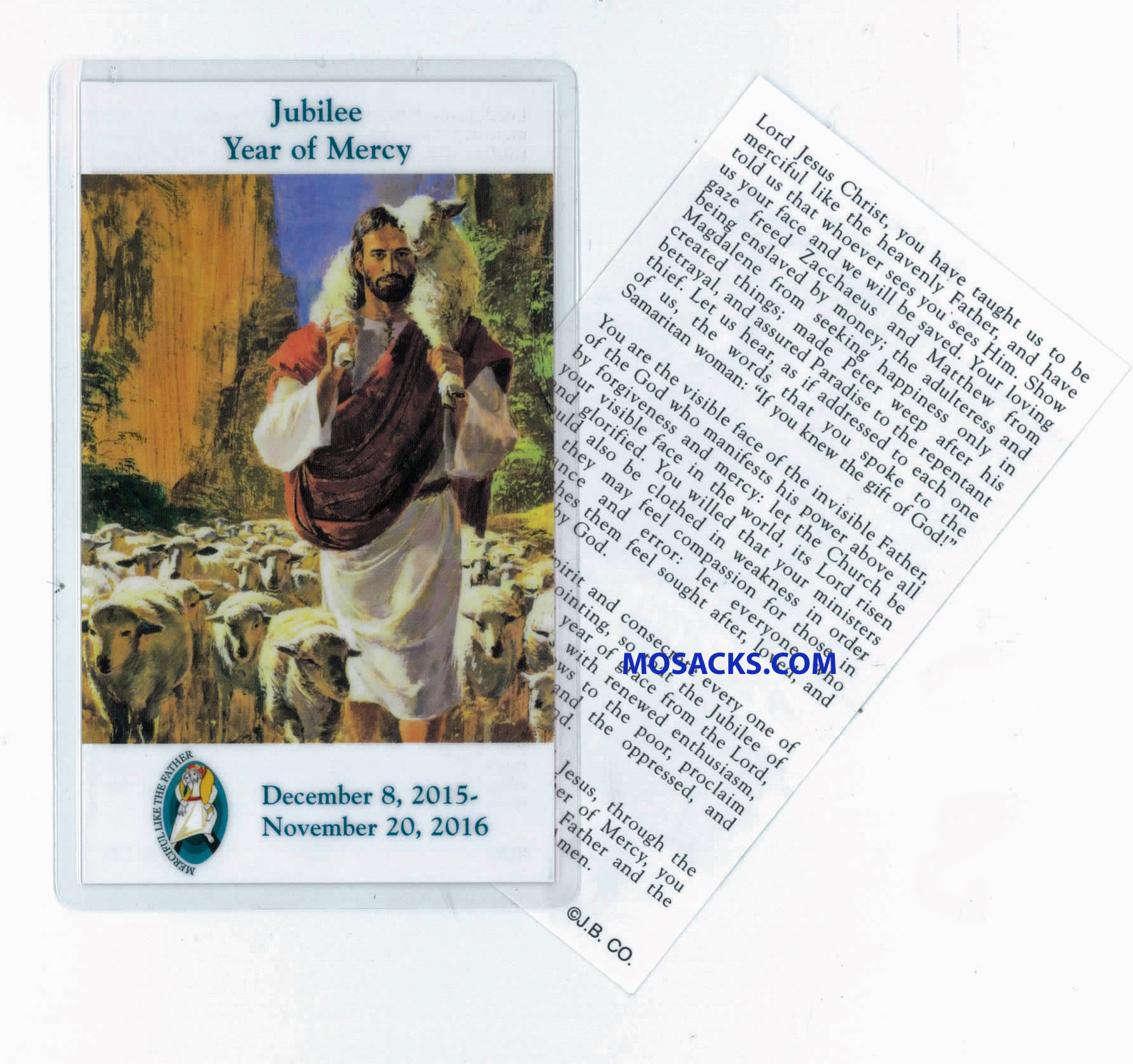 Jubilee Year Of Mercy Laminated Holy Card 2-4030L