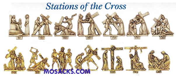 K379-B Solid Bronze 14 Stations Of The Cross