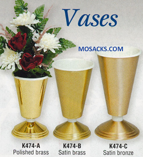 K Brand 10" Flower Vase with Aluminum Liner K474-B  FREE SHIPPING