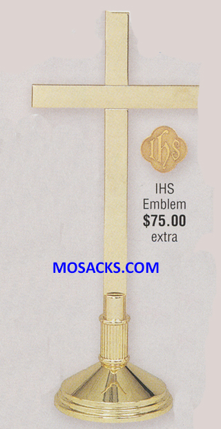 K Brand Brass Altar Cross 17" high 5" base  14-K251
