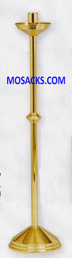 KBrand Ecclesiastical Brass Highly Polished Paschal Candle Holder is 44" high with a 10.5" base and 1-15/16" candle socket 14-K485 FREE SHIPPING