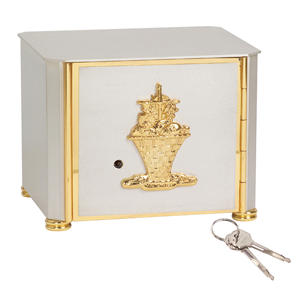 K676 Tabernacle Basket Design Tabernacle is 6-1/2" H x 8" W x 7" D Bright Gold finish Interior  FREE SHIPPING