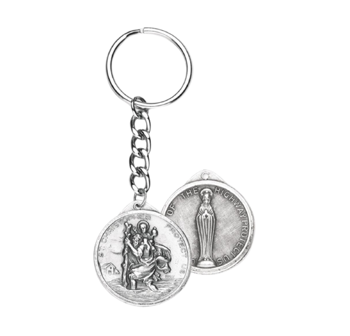 Keychain -St. Christopher & Our Lady of the Highway Key Chain 12-1426 Keychain St Christopher Our Lady of the Highway12-1426