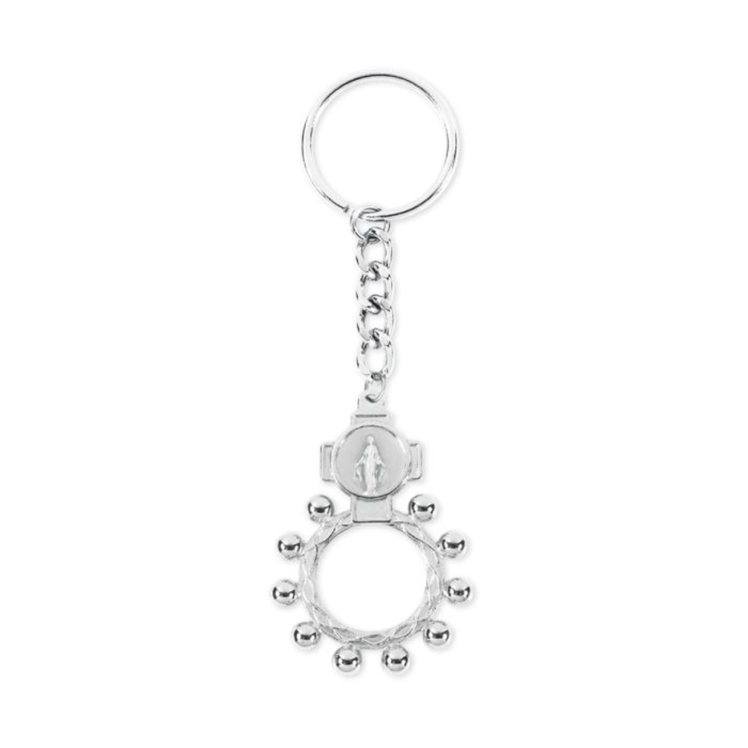 Miraculous Medal Rosary Ring Key Chain 12-1431-01 Keychain Miraculous Medal Rosary Ring 12-1431-01