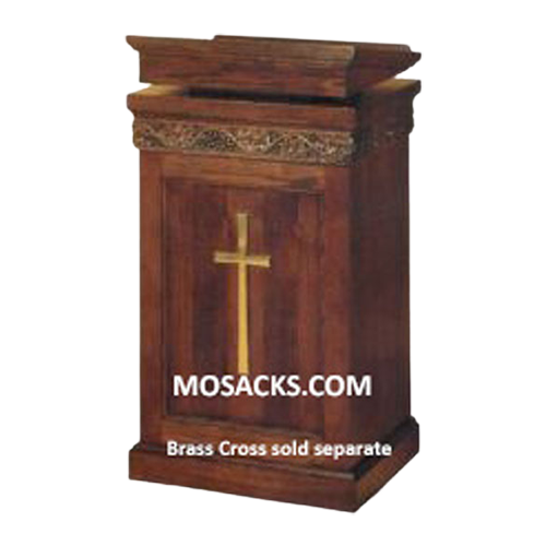 Church Furnishings Wooden Lectern with Grapevine Band and two inside shelves attached Cross Available 40 1420