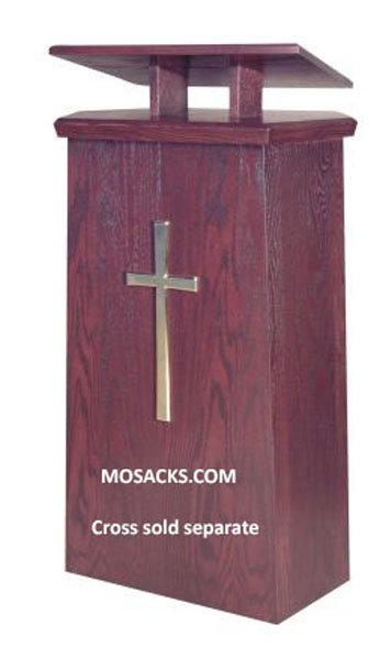 W Brand Church Furniture Lectern Wooden Cross Design with two shelves 40-511