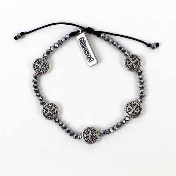My Saint My Hero Crystal Gratitude Blessing Bracelet-16023SL has a space on the gifting card to write someone's name!