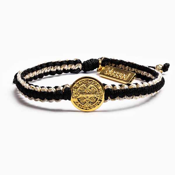 My Saint My Hero Gratitude Blessing Bracelet Black Gold 14033GDhas a space on the gifting card to write someone's name!