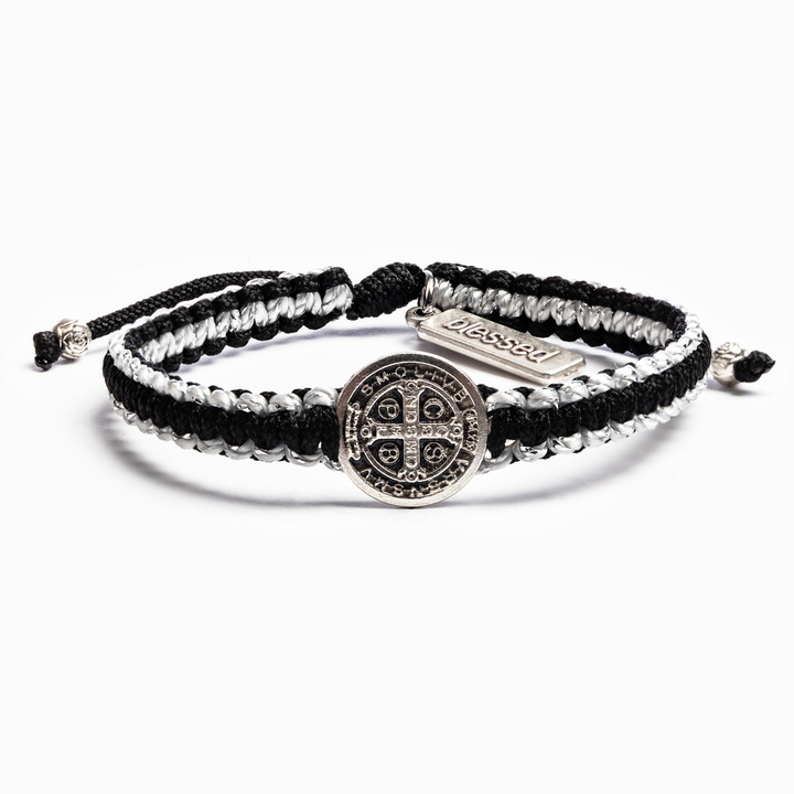 My Saint My Hero Gratitude Blessing Bracelet Black Silver 14031SL has a space on the gifting card to write someone's name! 