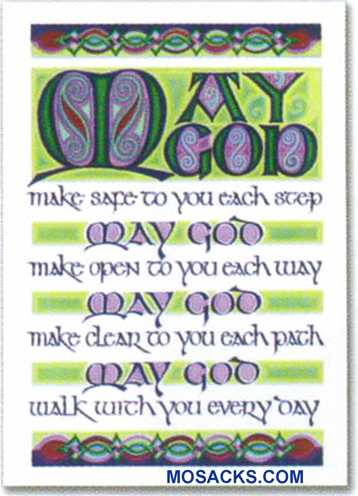 May God Make Safe To You Each Step  An Irish Blessing Note Card -WCB1614