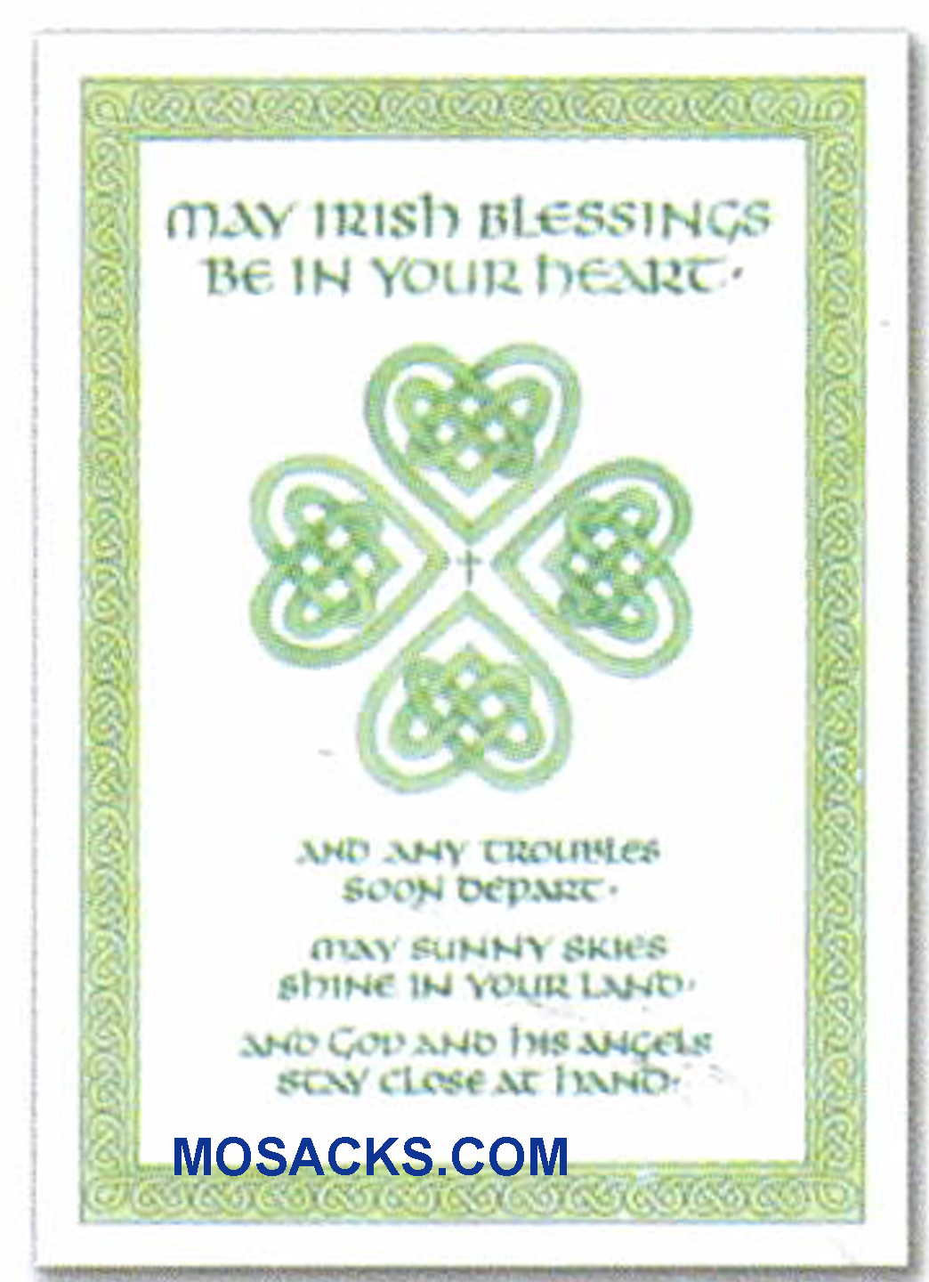 May Irish Blessings Be In Your Heart And Any Troubles Soon Depart-WCB1611 An Irish Blessings Note Card -WCB1611 