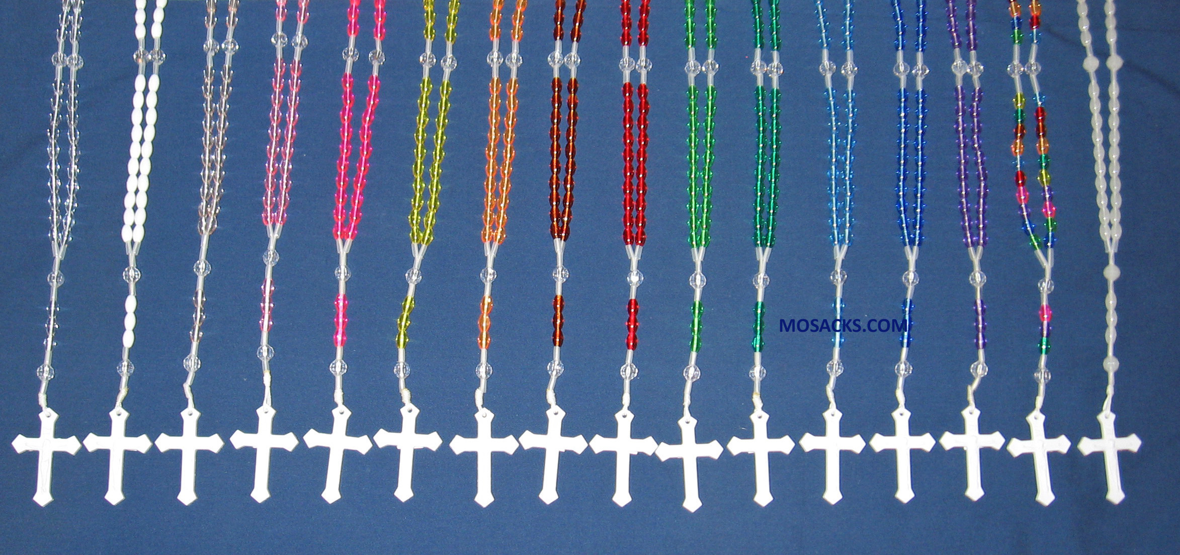 Rosaries with Plastic Beads colors vary