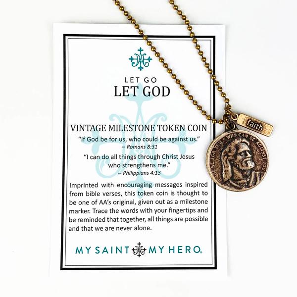 My Saint My Hero Let Go Let God Beadball Necklace -36005BZ