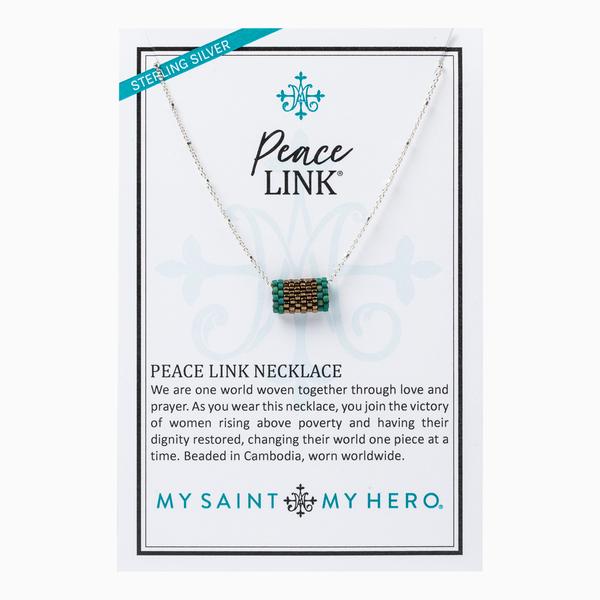 My Saint My Hero Peace Link Sterling Silver Necklace-34016SS