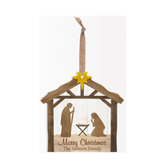 Nativity-Shaped Sign (Personalized) - ZSAH0057
