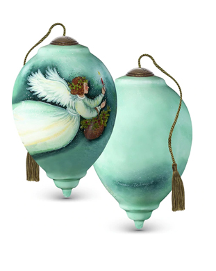 Ne’Qwa Art™ Hand-Painted Ornament "Angel With Holly" -7201144 © Susan Winget