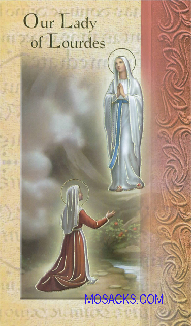 Our Lady of Lourdes Laminated Bifold Holy Card, F5-252