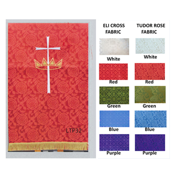 Come Holy Spirit Series Parament Pulpit Scarf with Cross & Crown design -LTP32