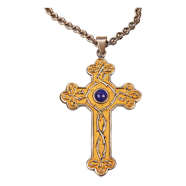 K Brand Pectoral Cross Gold and Silver Plate-K918